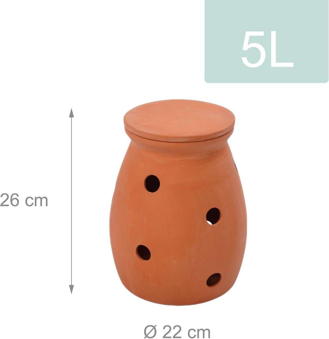 Relaxdays Wurmkomposter zum Eingraben, 5 L, Wurmturm für Küchenabfälle, Deckel, Komposter Garten & B