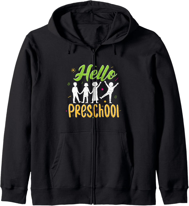 Cute Schule: Hello Preschool - Vorschule Kapuzenjacke