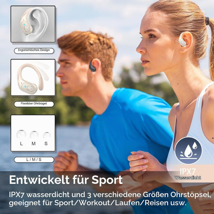 Aptkdoe In Ear Kopfhörer Kabellos Sport, Bluetooth 5.4 Kopfhörer mit ENC Mic, 75 Std Spielzeit, Anpa