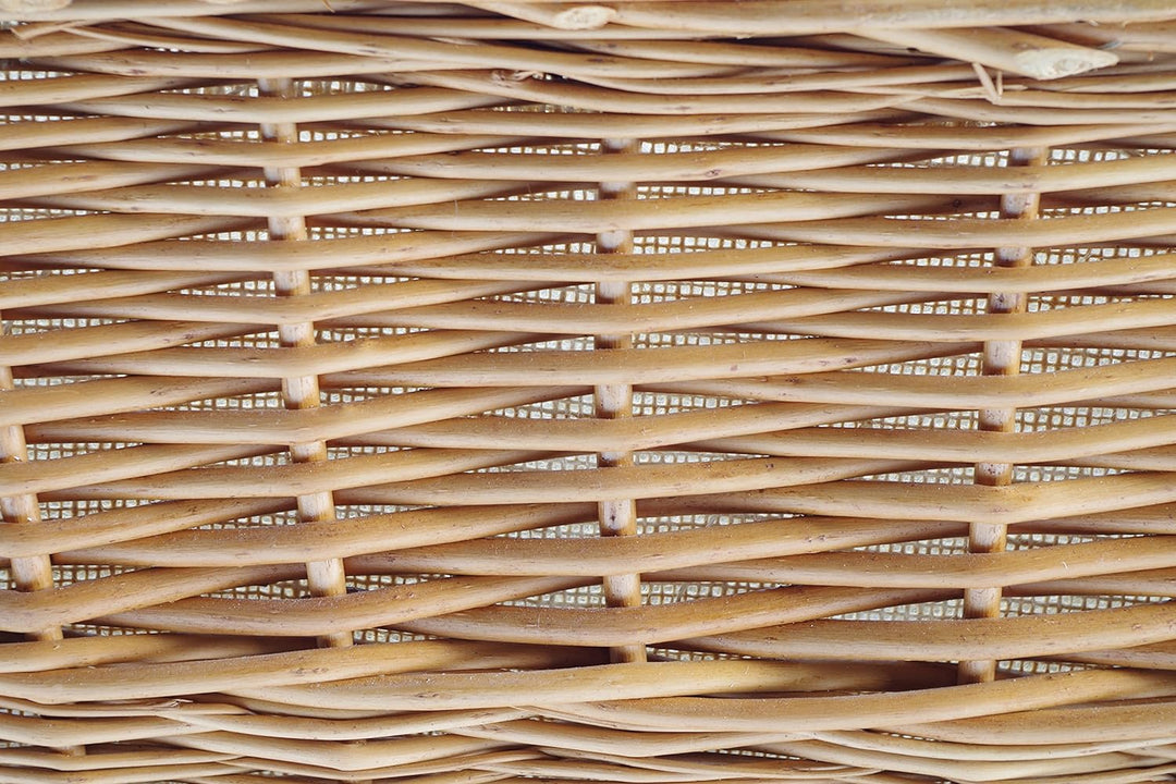 Kobolo Dekorativer Holzkorb aus Weide mit Leinenfutter