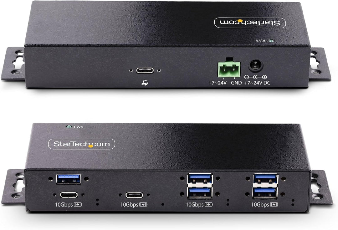 StarTech.com 7-Port USB-C Hub, Industrieller USB-Hub mit 10Gbps und Netzteil, 5X USB-A/2x USB-C Port