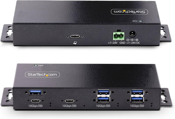 StarTech.com 7-Port USB-C Hub, Industrieller USB-Hub mit 10Gbps und Netzteil, 5X USB-A/2x USB-C Port