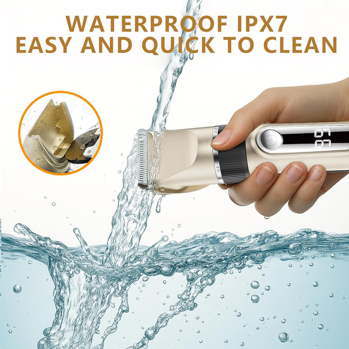 NWOUIIAY IPX7 Schermaschine Hund Leise Tierhaarschneider Waschbar Profi Drahtlose Wiederaufladbare T