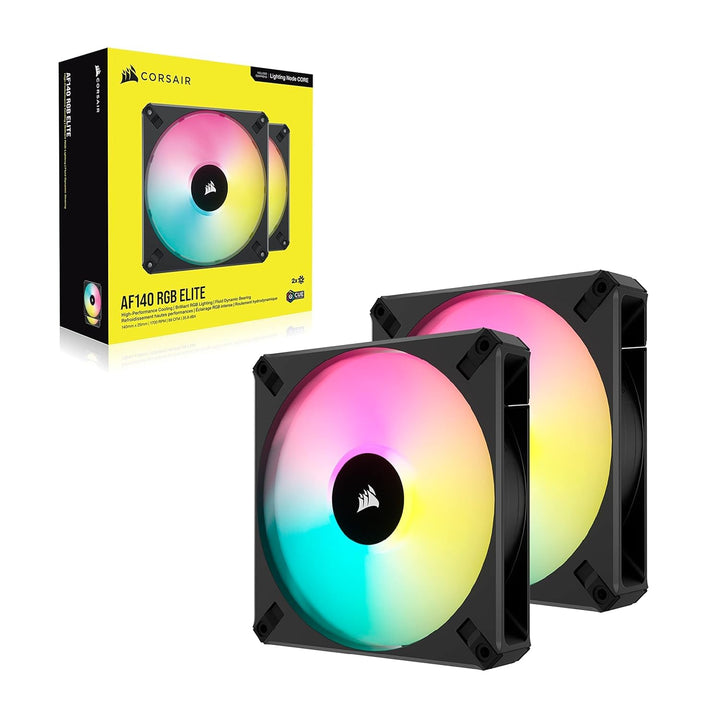 Corsair iCUE AF140 RGB ELITE 140 mm PWM Triple Fan Kit - Eight RGB LEDs Pro Fan - AirGuide Technolog