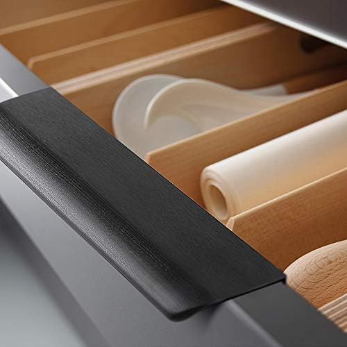 goldenwarm 5x 128mm Möbelgriffe Profilgriff Aluminium Schwarz Schrankgriffe Modernes Küchengriffe Ge