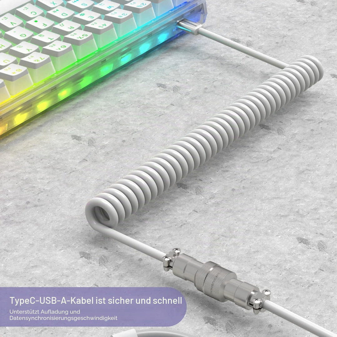 Computer-Gaming-Tastaturkabel, kundenspezifisches gewickeltes Fliegerkabel für mechanische Tastatur,