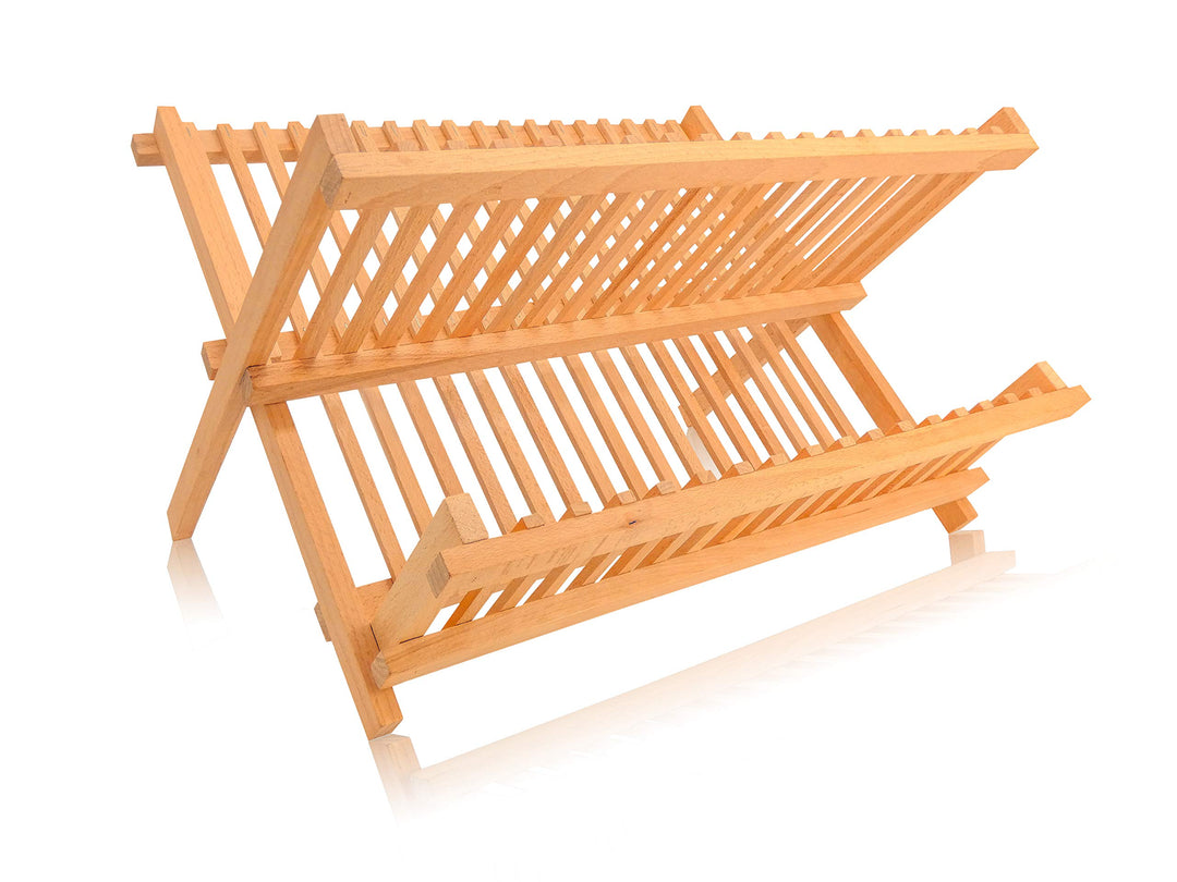EKFJAELL faltbares Geschirrabtropfgestell Holz - 100% hochwertiges Buchenholz, ökologisches &amp; nachha