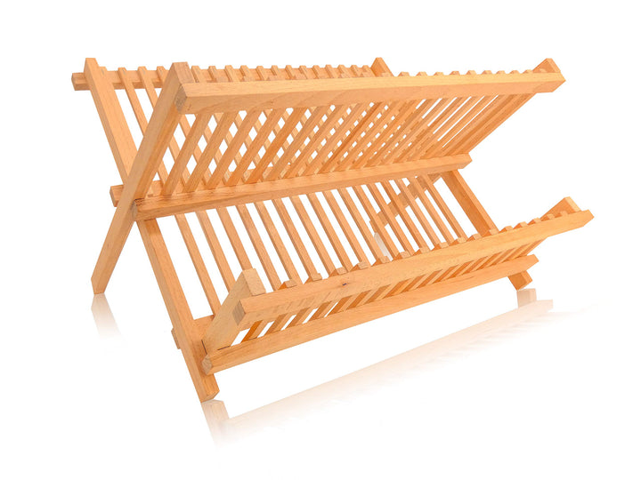 EKFJAELL faltbares Geschirrabtropfgestell Holz - 100% hochwertiges Buchenholz, ökologisches &amp; nachha