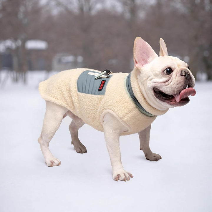 FEimaX Warme Hundemantel Winddichte Haustier Winter Fleece Hundejacke Winterweste mit D-Ring Hundekl