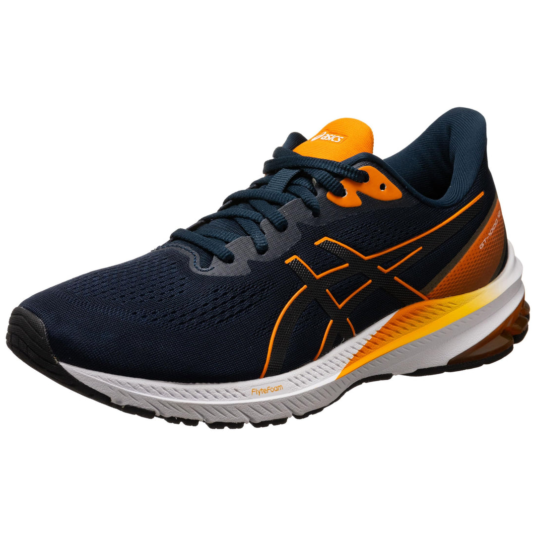 ASICS Men's GT-1000 12 Running Shoes 46.5 EU French Blue Bright Orange, 46.5 EU French Blue Bright O