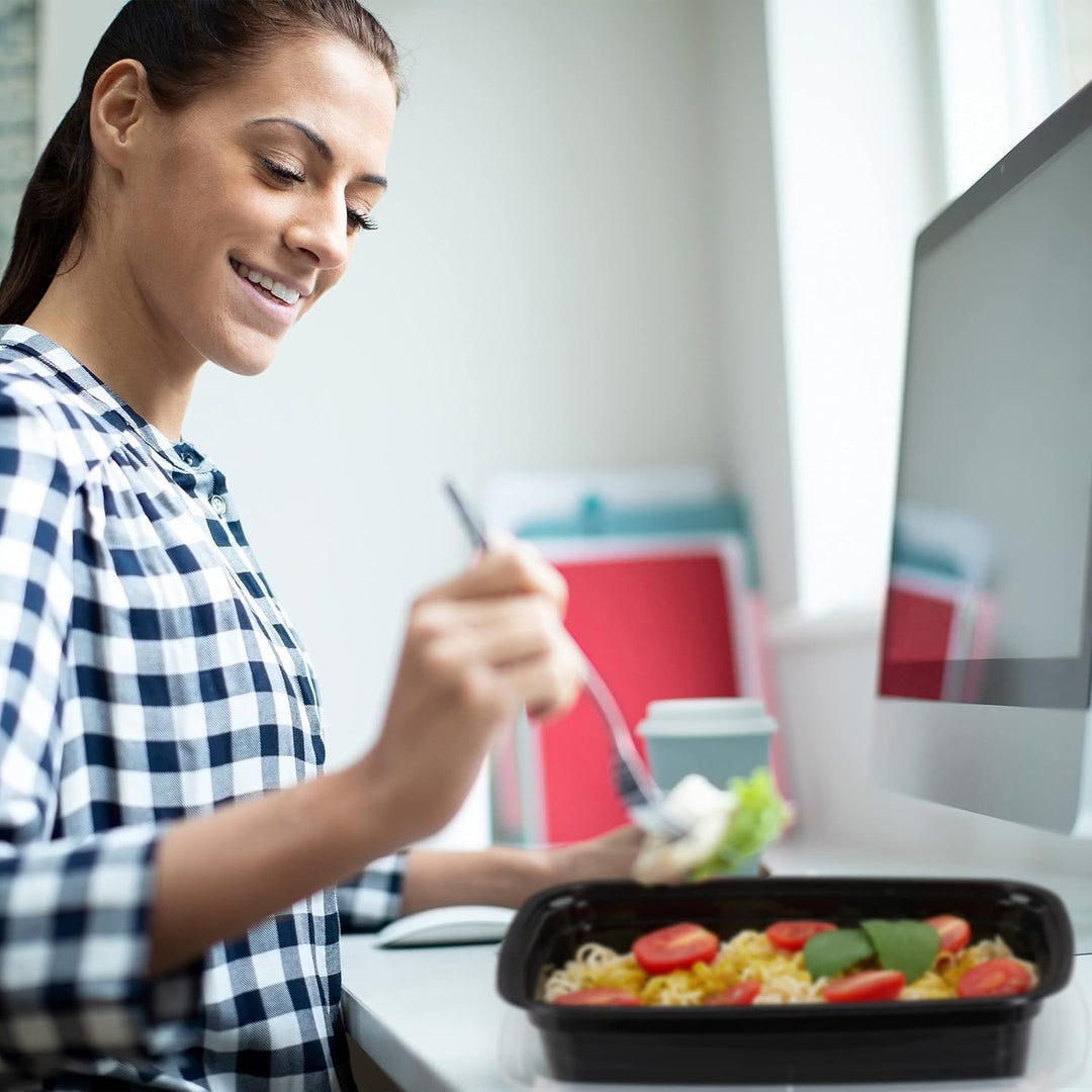 Relaxdays Meal Prep, 10er Set, 1 Fach, 1000 ml, mikrowellengeeignet, auslaufsicher, Food-Box, Kunsts