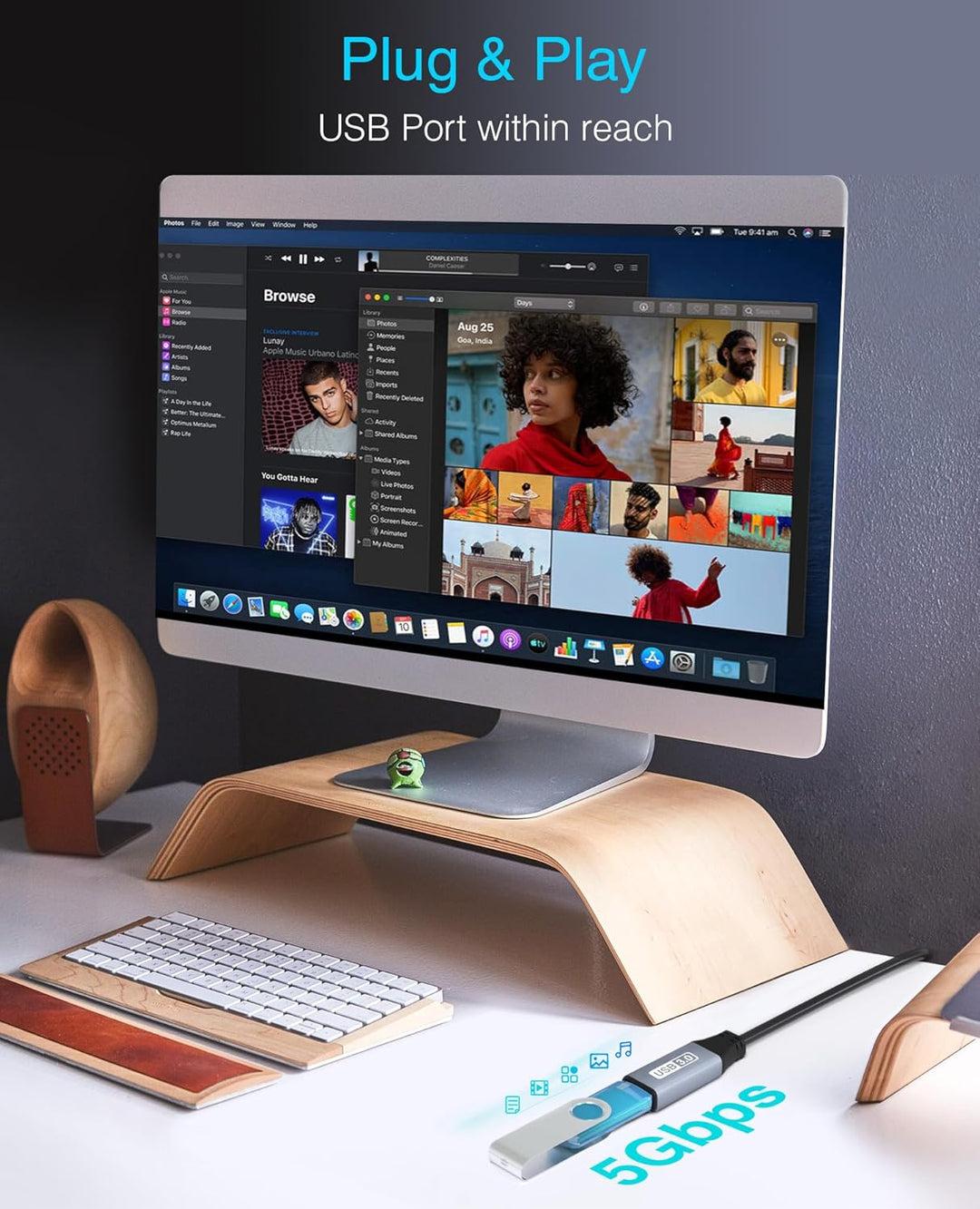 BlueRigger USB 3.0-Verlängerungskabel (90 cm, aktiv, 5 Gbit/s, In-Wall CL3-bewertet, Typ A Stecker a