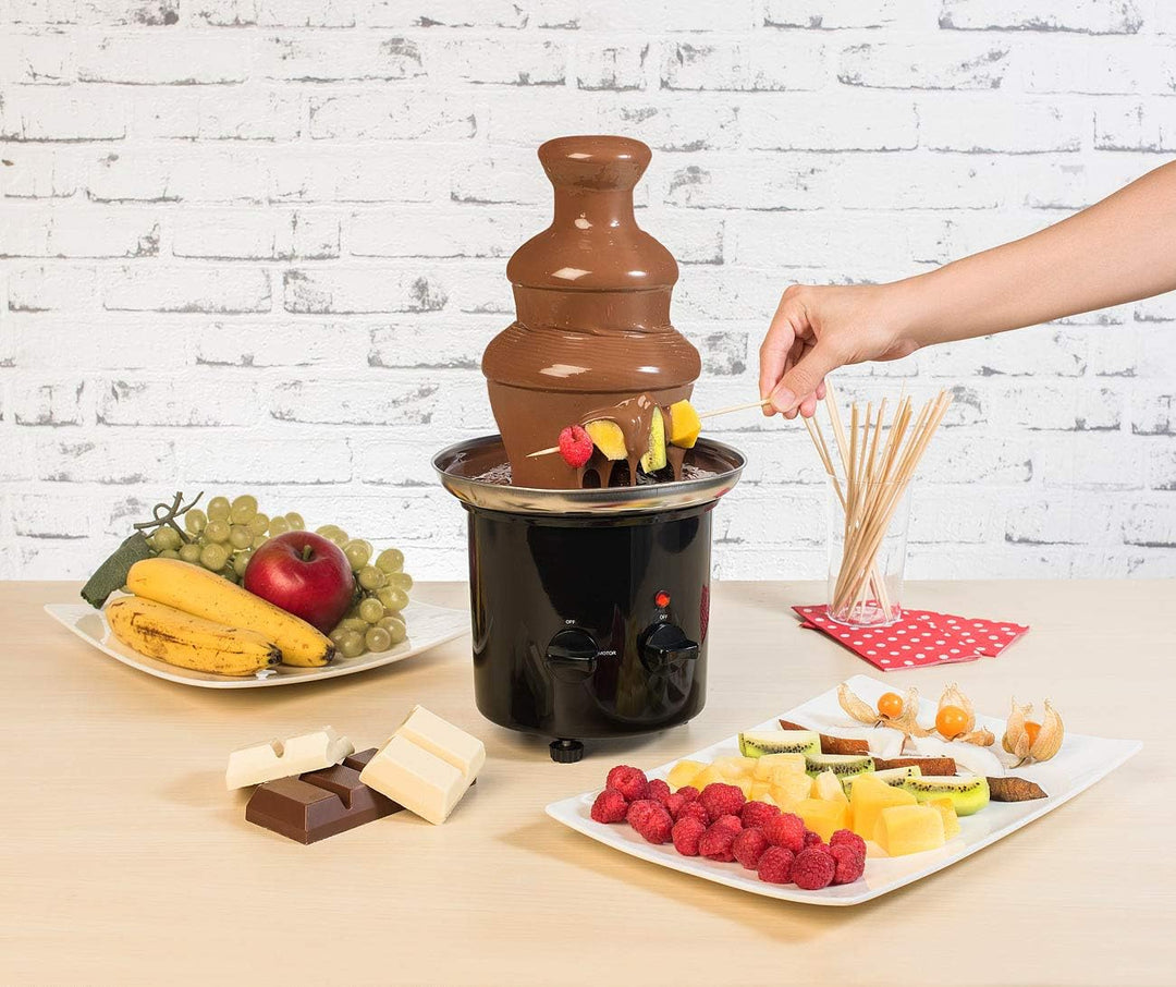 Rosenstein & Söhne Schokofondue Brunnen: Schokoladen-Brunnen mit 2 Ebenen, 275 Watt (Fondue