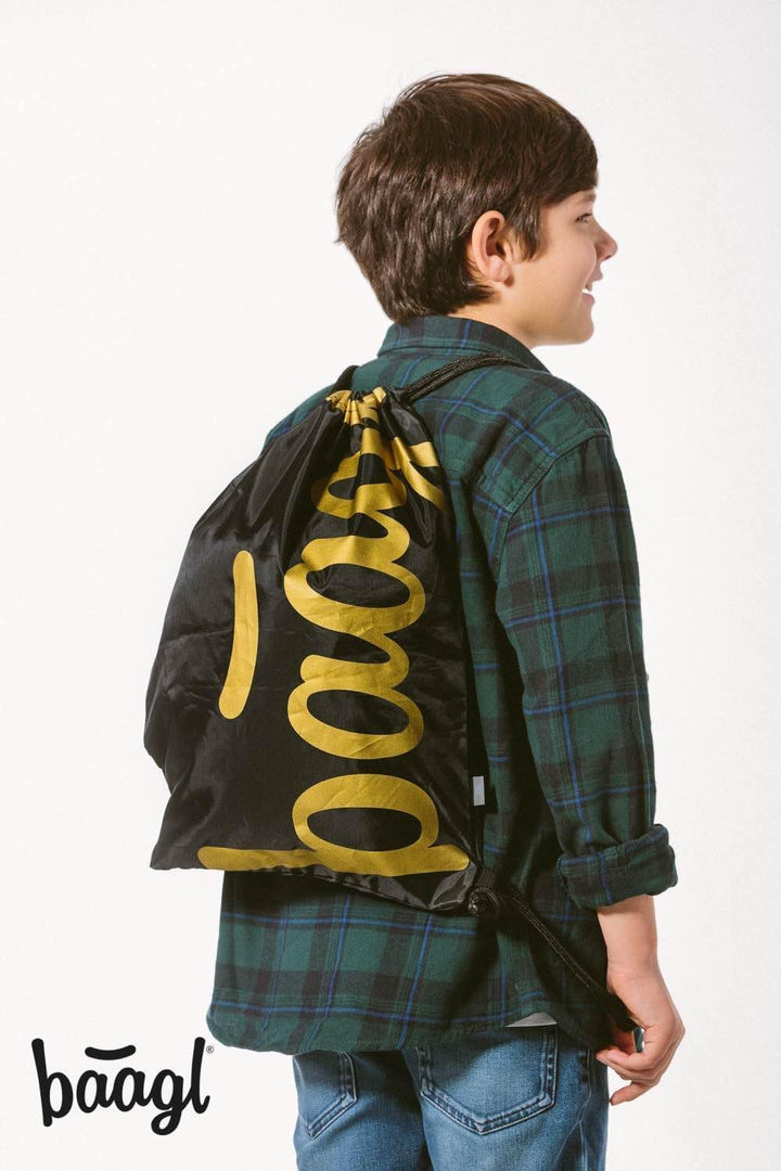 Baagl Federmäppchen und Turnbeutel Set 2-teilig Schule Sportbeutel - Gold | Federtasche, Gymsack und