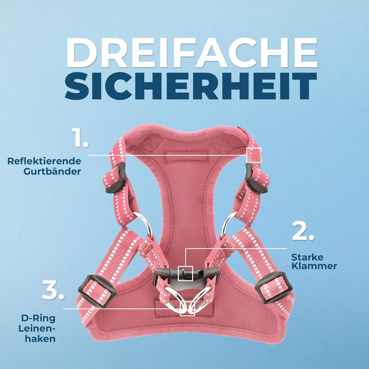 Voyager Verstellbares Hundegeschirr mit Reflektorstreifen by Best Pet Supplies - Strapazierfähige Ga