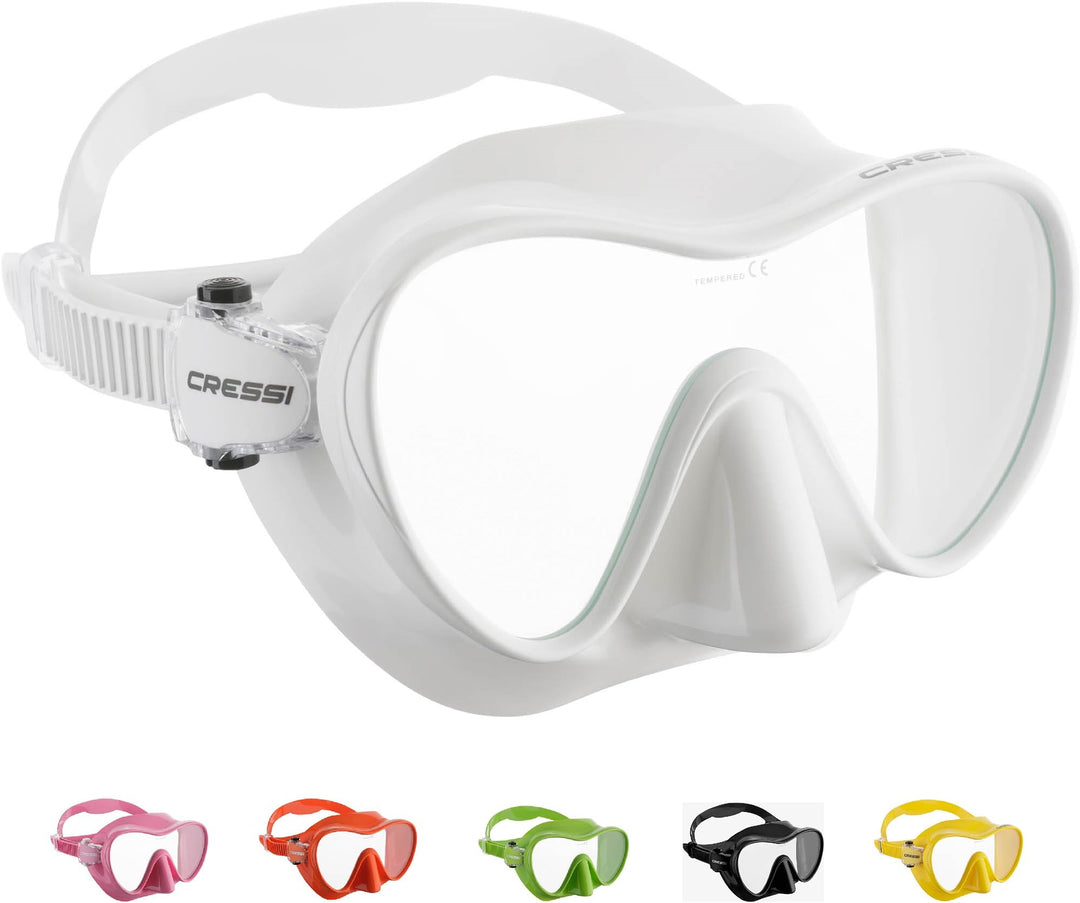 Cressi F1 - Rahmenlose Maske oder Rahmenlose Maske + Schnorchel Dry Combo Set zum Tauchen und Schnor