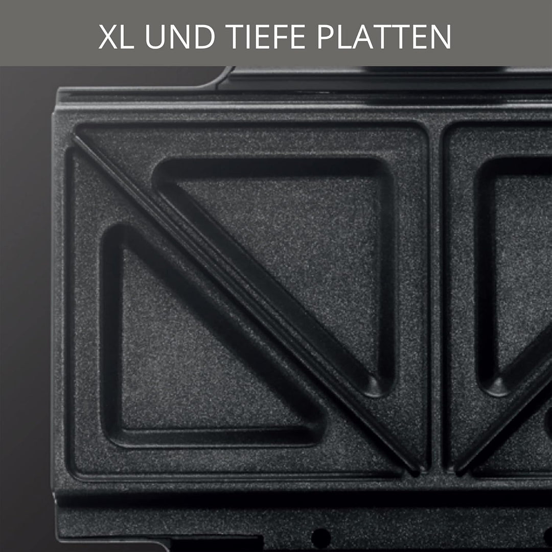 Krups FDK453 Sandwichmaker | Dreieckform | Antihaftbeschichtung | tiefe 25x12 cm XL-Platten | vertik