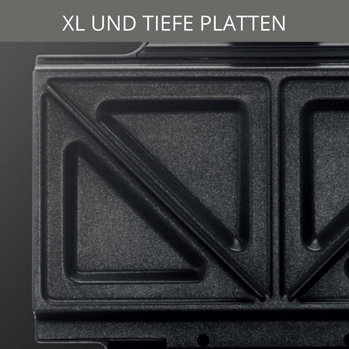 Krups FDK453 Sandwichmaker | Dreieckform | Antihaftbeschichtung | tiefe 25x12 cm XL-Platten | vertik