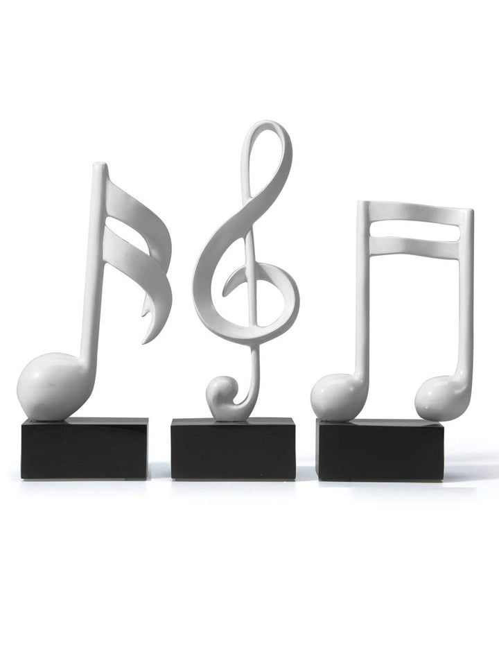 Amoy-Art 3pcs Deko Skulpturen Musik Note Figuren Klavier Statue Modern Arts Wohnzimmer Kunst Polyres
