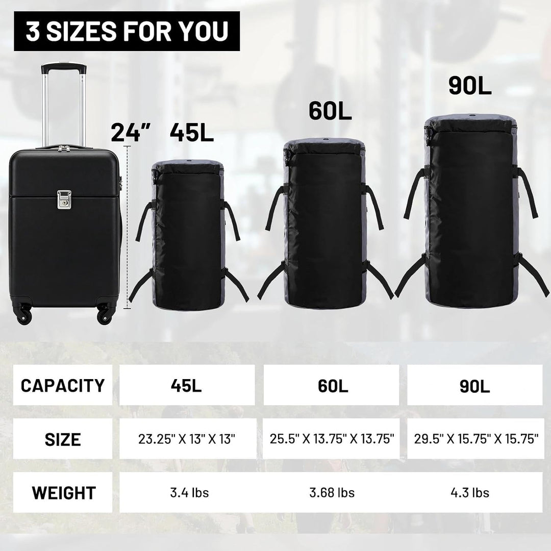 MIER Grosse Sporttasche wasserdicht Sportrucksack mit Schuhfach umwandelbar in Rucksack, 45L/60L/90L