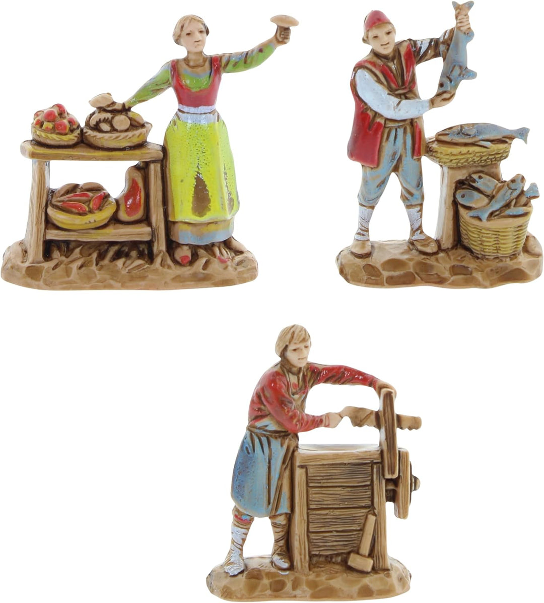 Moranduzzo Set 11 Berufe für Krippe 3,5 cm Massstab 1:50 - Unzerstörbare Krippenfiguren - Stil 700',