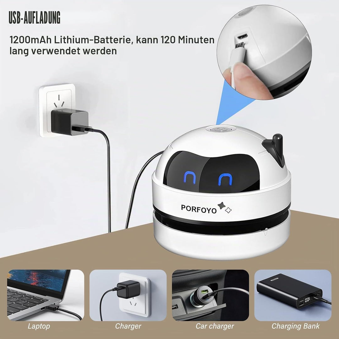 Tischstaubsauger, 2 Stück Mini Staubsauger, Tragbar Tischstaubsauger, Tisch Staubsauger USB Wiederau
