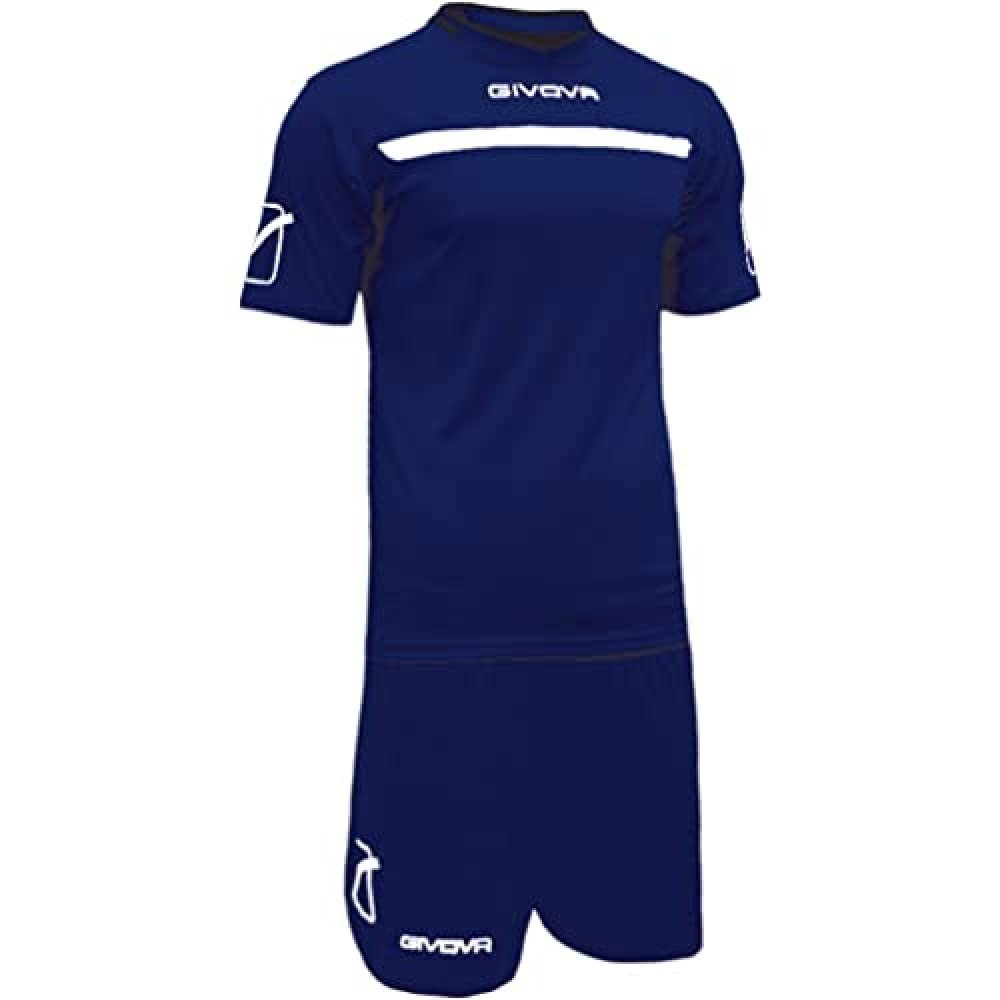 Givova Fussball-Kit, Herren, weiss / rot, XS, 1 Set, 1 Stück, Polyester 3XS Rot/Blau, 3XS Rot/Blau