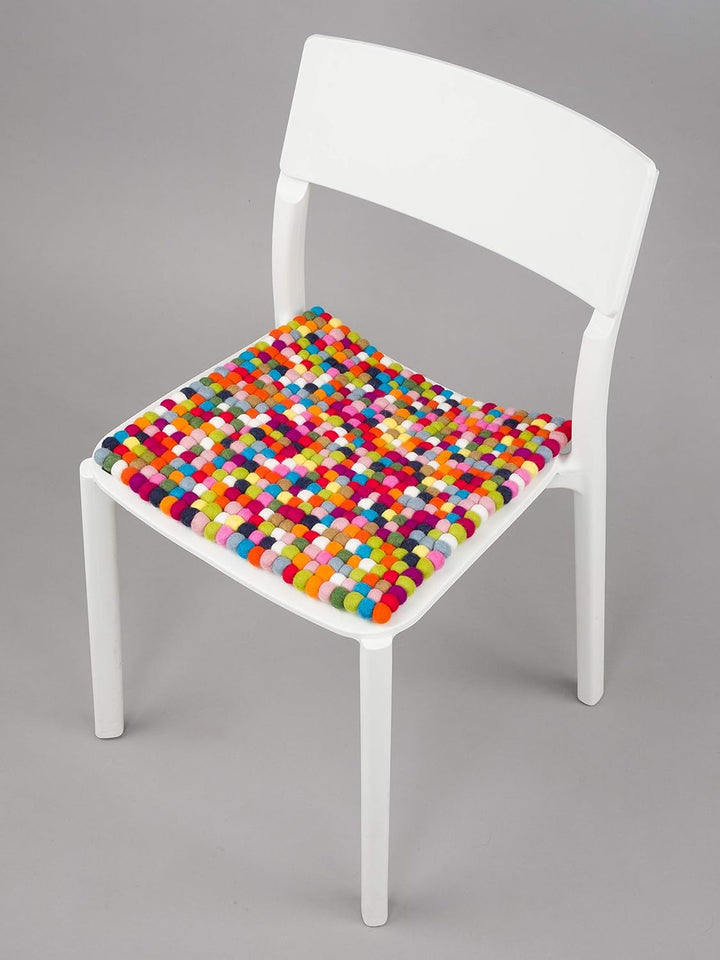 myfelt Filzkugel Sitzauflage Stuhlauflage - Lotte - 36x36 cm, bunt, Bunt