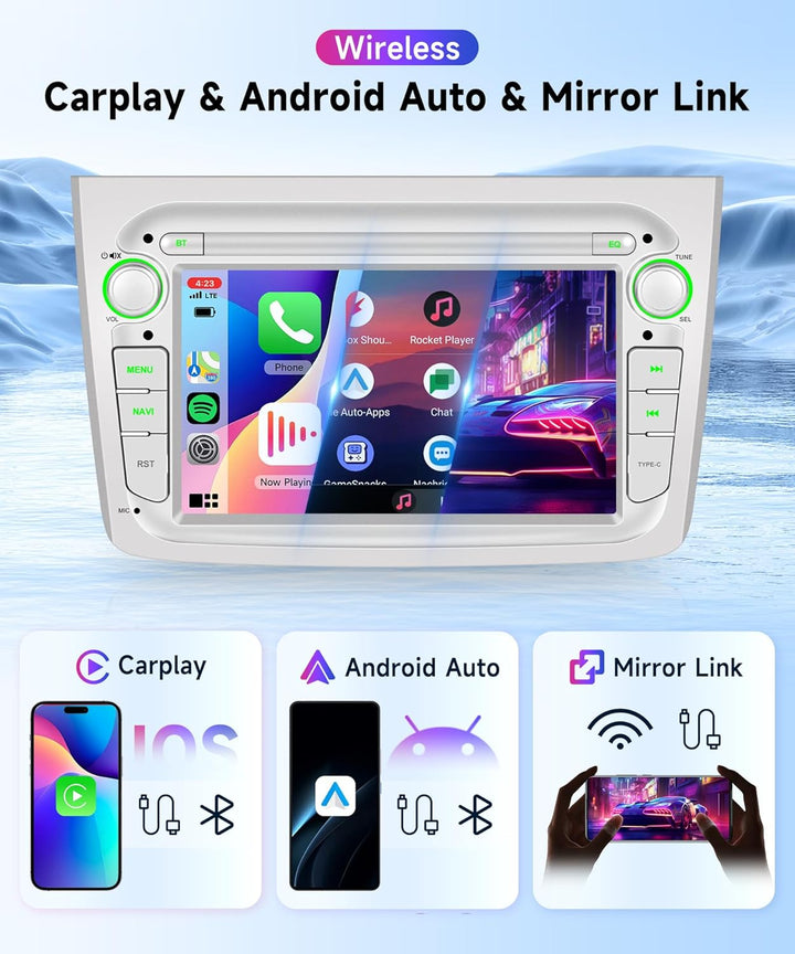 2G+64G Rimoody Android Autoradio für Alfa Romeo MITO 2008-2016 7 Zoll Touchscreen Autoradio mit Wire