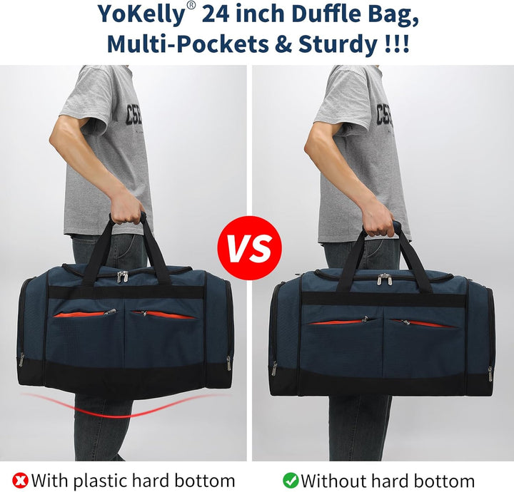 65L Sporttasche Herren Gross - 24 inch Reisetasche mit Hartem Boden und Schuhfach für Sport/Reisen 6