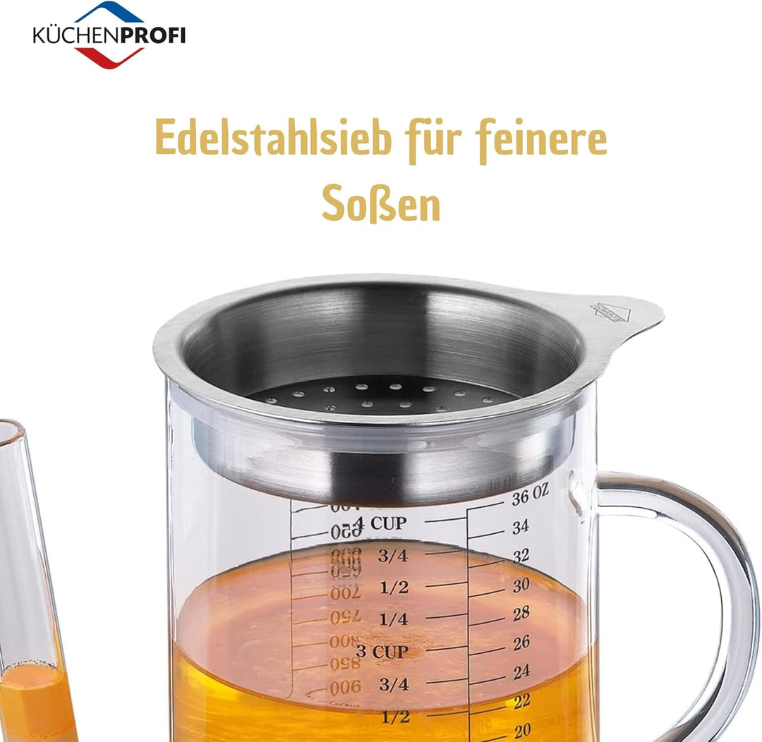 Küchenprofi 1012362800 Fett-Trennkanne, Silber / Transparent, 1er Pack, K1012362800, A