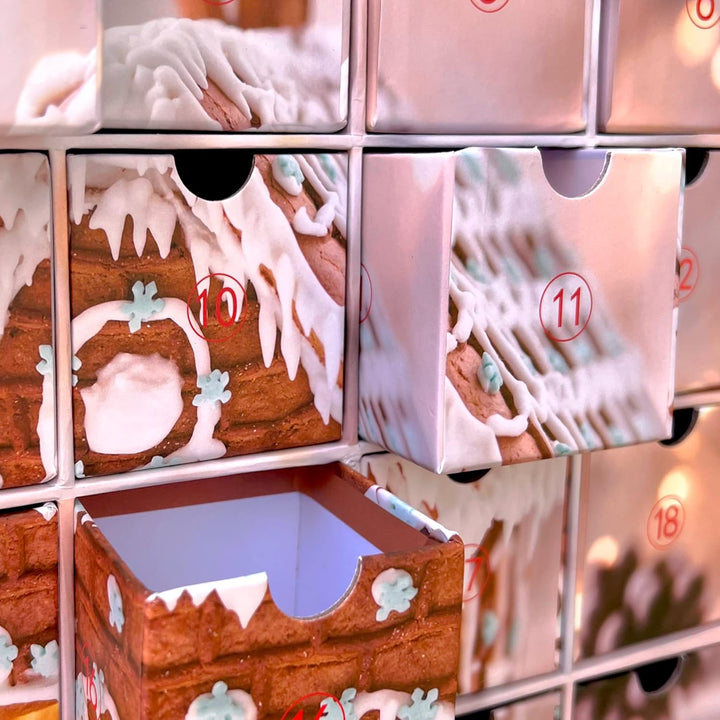 Adventskalender zum selbst Befüllen mit 24 Schubladen-Boxen, DIY-Weihnachtskalender Bastelset (Zahle