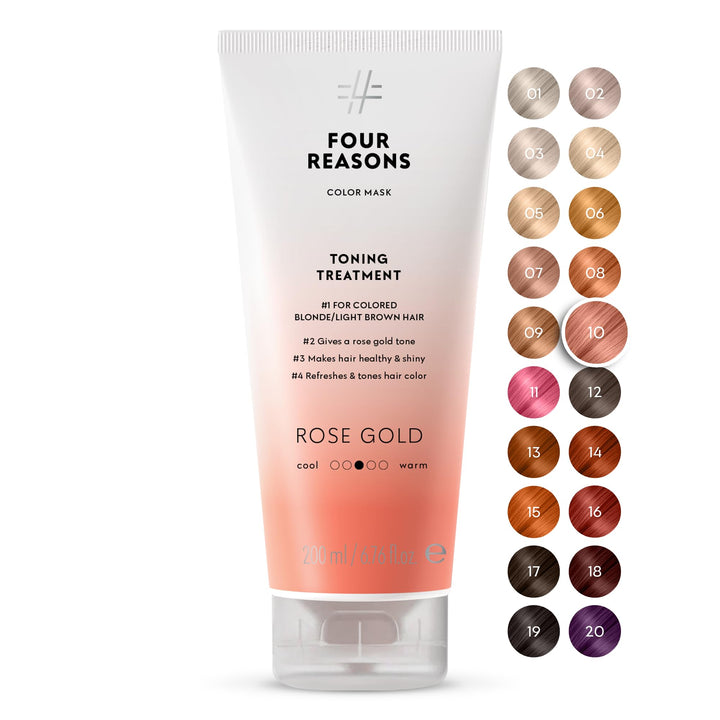 Four Reasons Farbmaske Tönende Pflegespülung Rose Gold Farbe 200 ML - Pigmentiertes Pflegespülung fü
