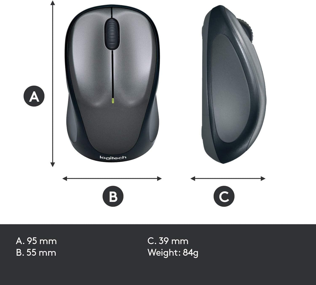 Logitech M235 Kabellose Maus, 2,4 GHz mit USB-Empfänger, 1000 DPI Optical Tracking, 12 Monatige Batt