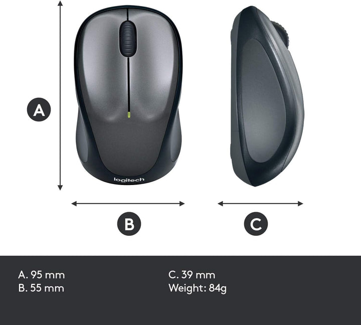 Logitech M235 Kabellose Maus, 2,4 GHz mit USB-Empfänger, 1000 DPI Optical Tracking, 12 Monatige Batt