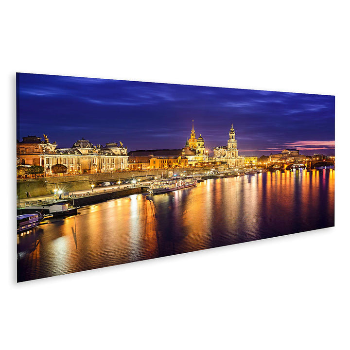 islandburner Bild auf Leinwand Dresden Deutschland Stadtsilhouette An Der Elbe Bilder Wandbilder Pos