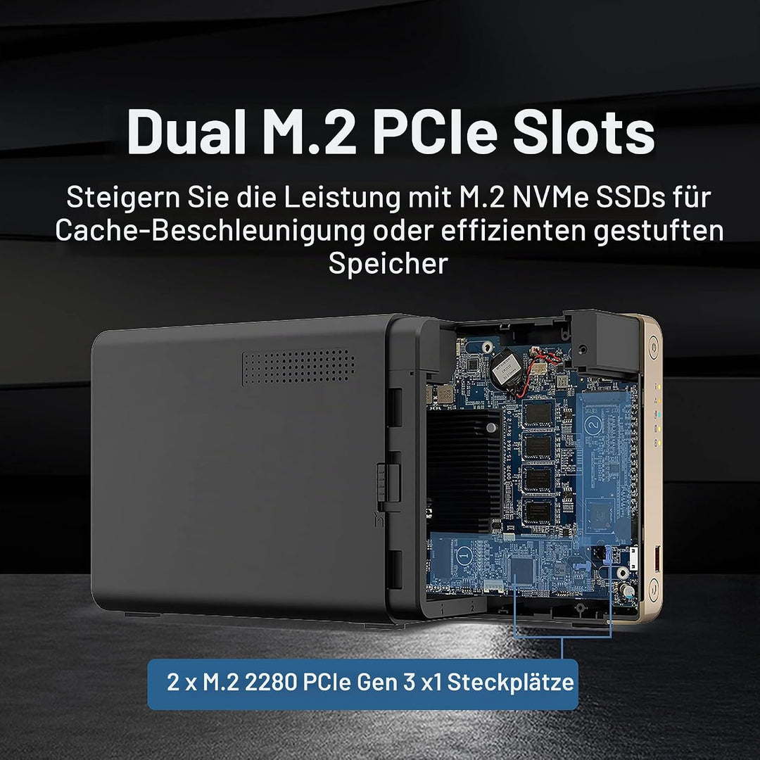QNAP TS-264-8G-24WD-US 2 Bay Hochleistungs-Desktop-NAS mit 4 TB Speicherkapazität, vorkonfiguriertes
