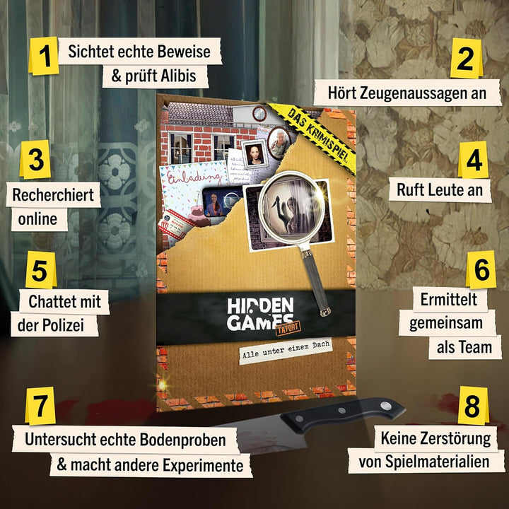 Hidden Games Tatort – Alle unter einem Dach – Fallakte – Mordfall lösen Spiel – spannendes Detektivs