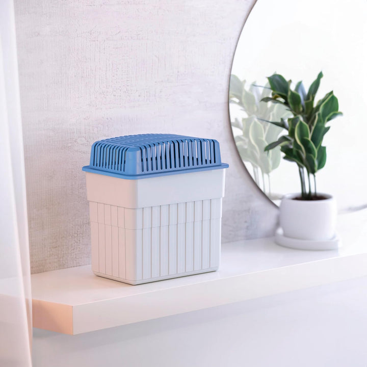 WENKO Feuchtigkeitskiller mit 2 kg Granulatblock, Raumentfeuchter, fasst bis zu 2,8 l Feuchtigkeit,