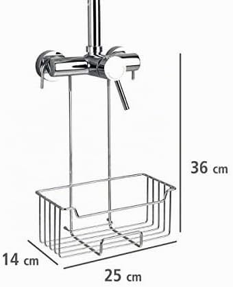 WENKO Thermostat-Dusch-Caddy Mod. Milo, Duschregal zum Hängen an die Armatur, Ablage aus Edelstahl (