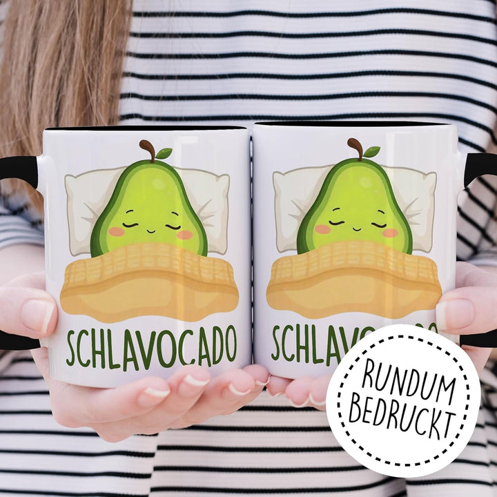 Avocado Tasse mit Spruch – Geschenk Schlavocado – Kaffeetasse 330ml aus Keramik – Schlafen Müde Slee