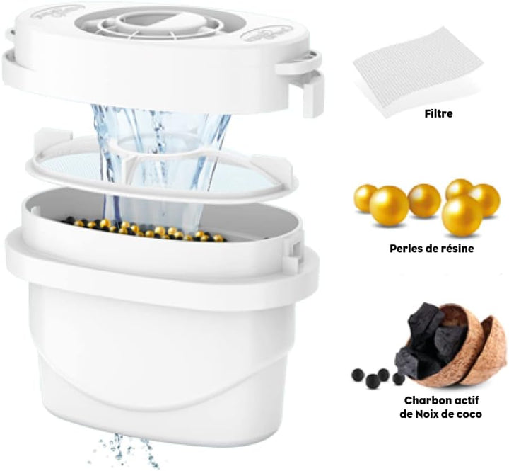 LITTLE BALANCE 8666 Filterkartuschen für Karaffe, kompatibel mit allen Filterkannen, 12 Monate Packu