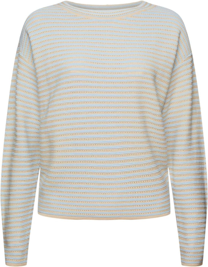 ESPRIT Streifenpullover im Strickmix L New Pastel Blue, L New Pastel Blue