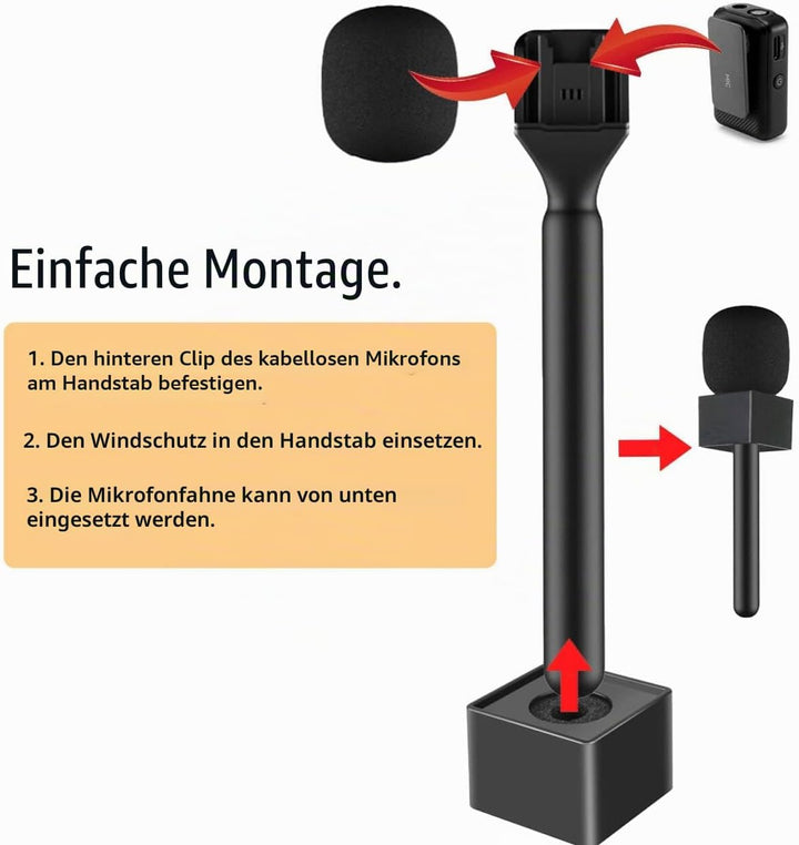 Ständer Halter Mic Flag für DJI Mic 3/Mini/2/Rode Wireless Micro/GO II/Insta360 Air Handle Rig Wirel