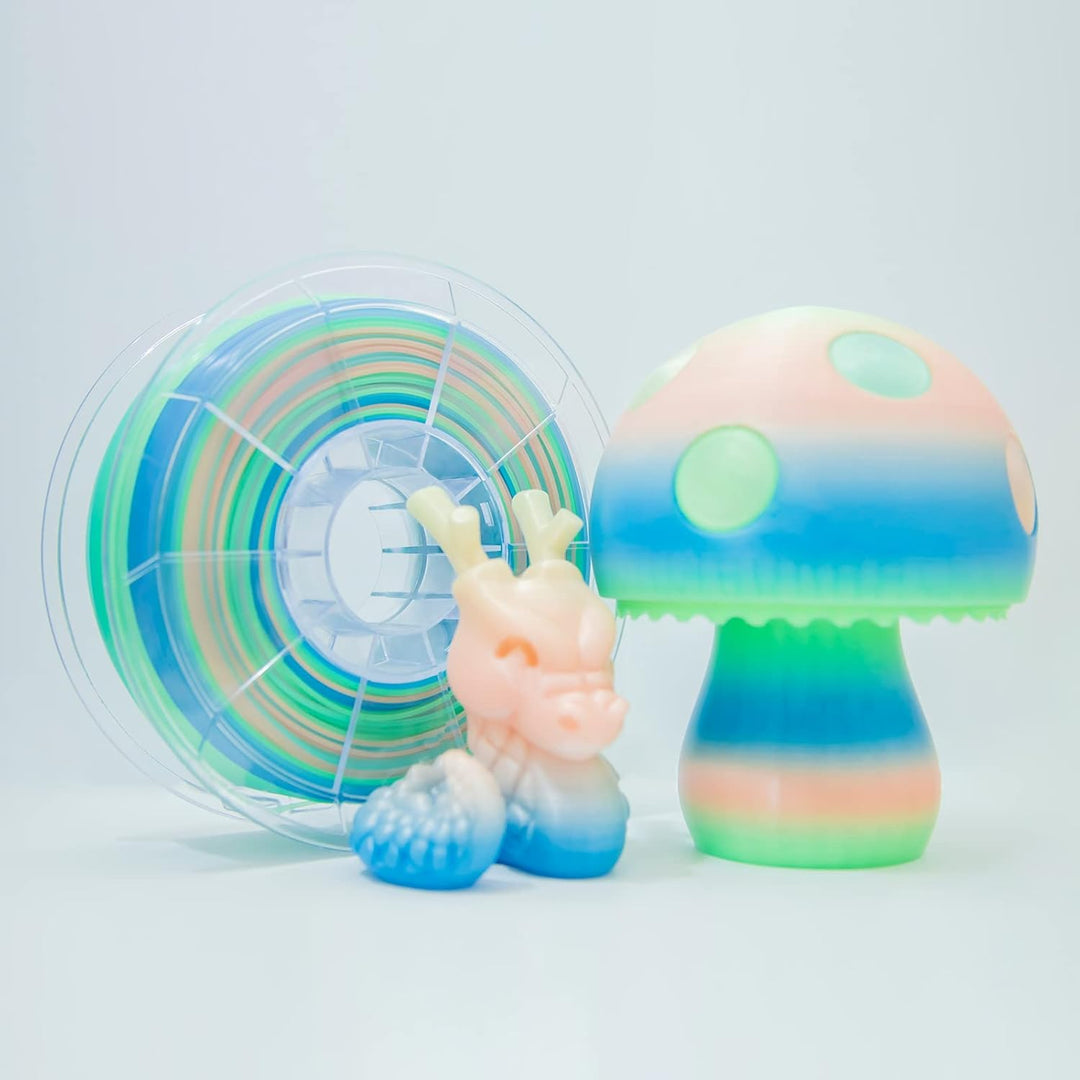 ZIRO PLA Glow Filament 1,75 mm, 3D-Drucker-Filament 1,75 mm Farbverlauf, mehrfarbig, 1 kg (2,2 lbs),