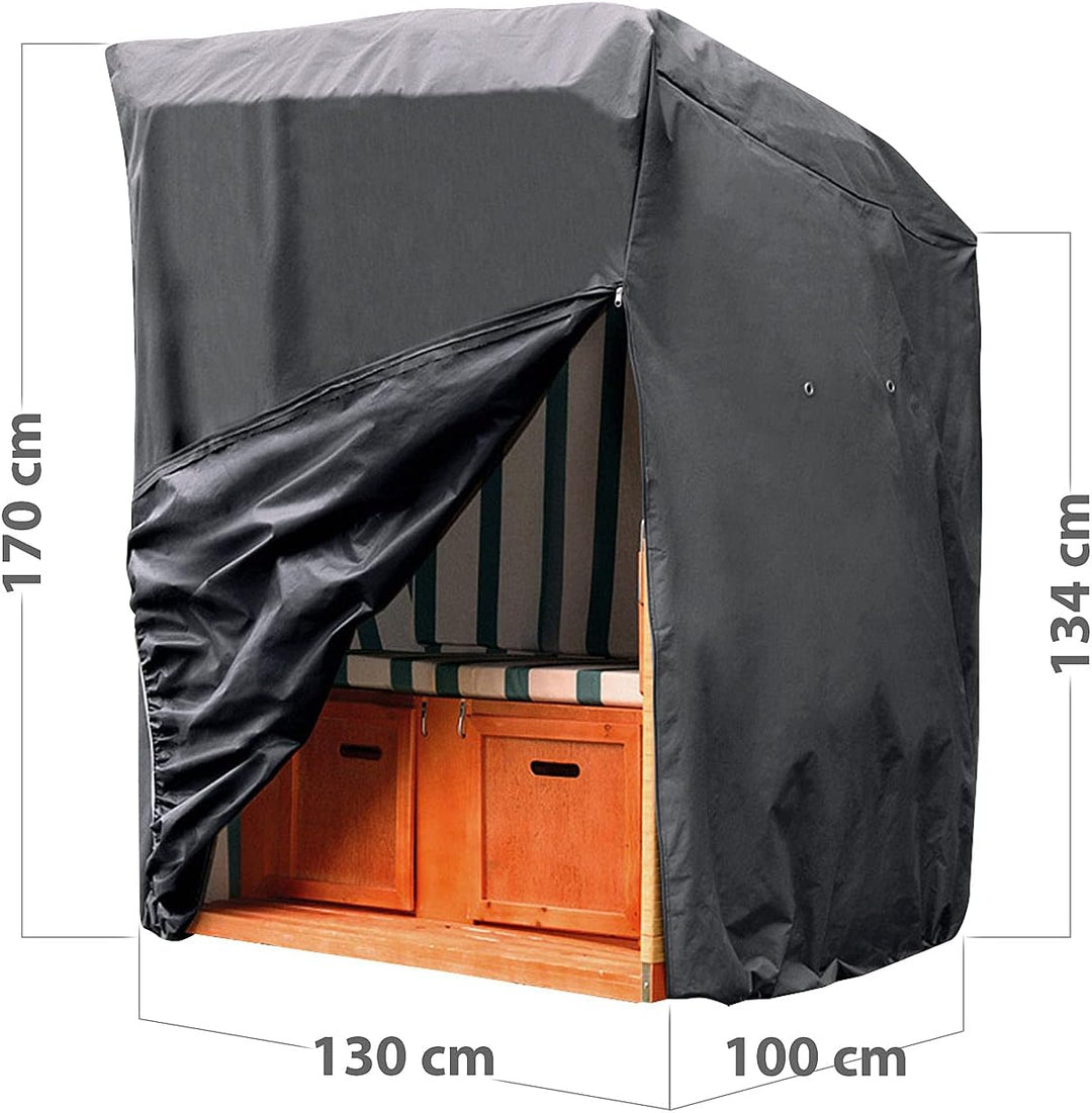Royal Gardineer Strandkorbabdeckung: Strandkorb-Abdeckplane, 420 D Oxford-Gewebe, 130x170x100 cm, 17
