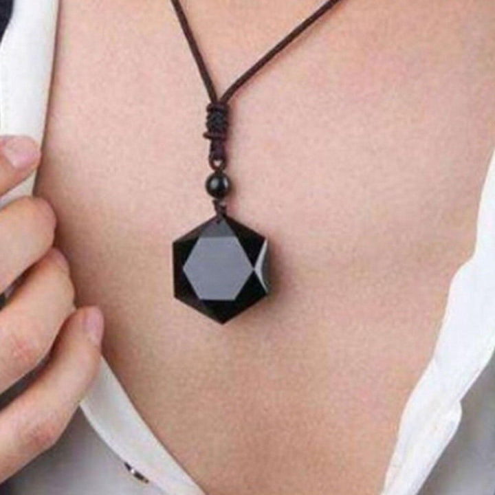 TALXMY Orgonite Anhänger Schwarz Obsidian, Stern von David Kristall Anhänger Halskette für Männer Fr