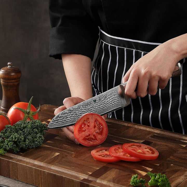 Wakoli Edib 2er Damastmesser Set mit Gravur – Personalisiertes Messer-Set, Santoku & Nakiri (17/17,5