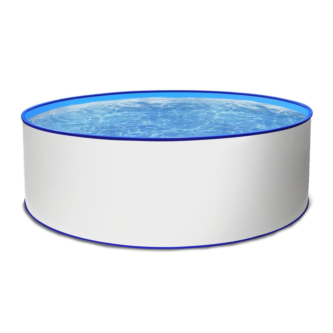 Paradies Pool® Aufstellpool Becken Set - Gartenpool mit Stahlwand in rund mit Blauer Folie inkl. hoc
