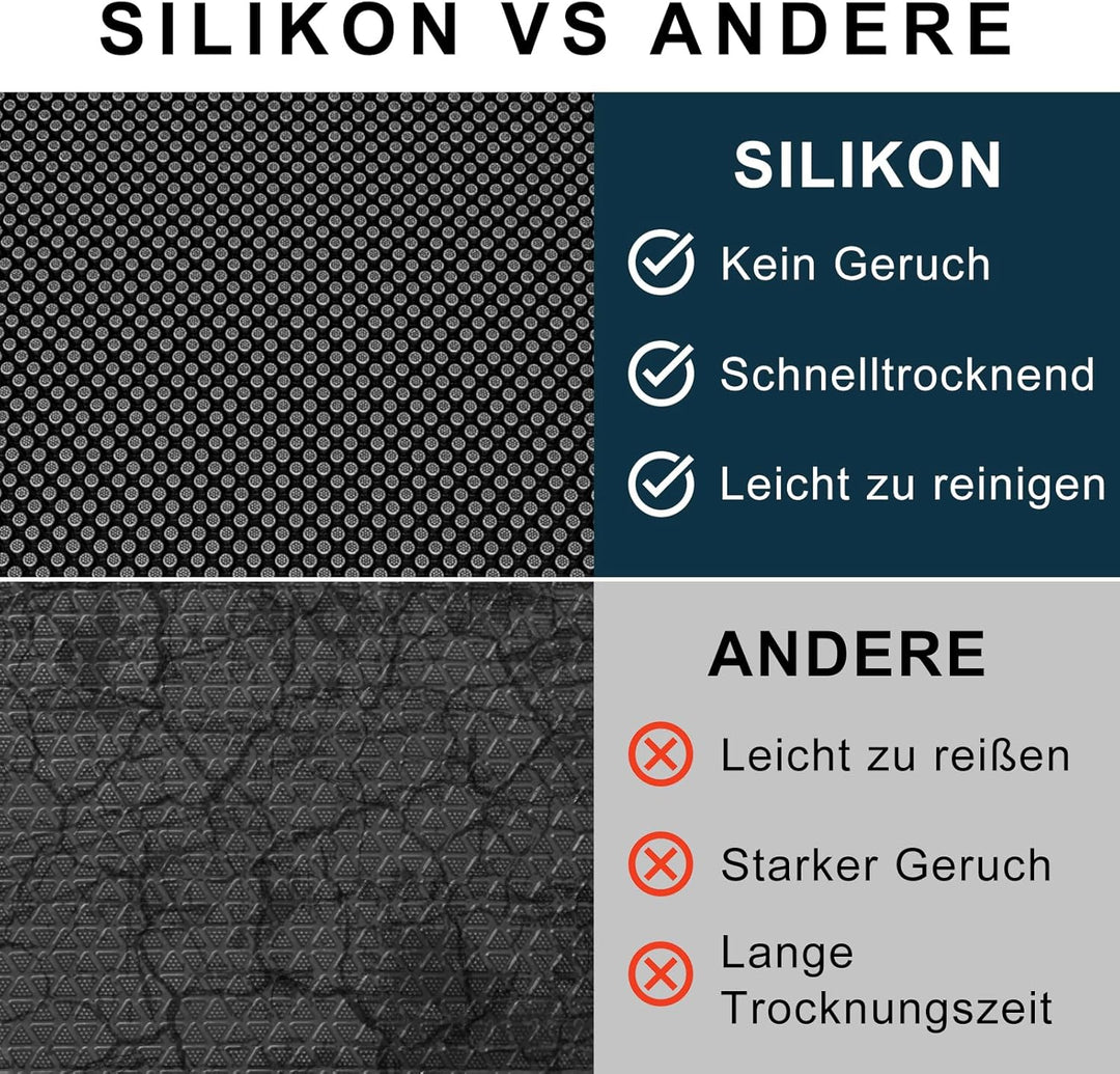Fowooyeen Fussmatte, Silikon Schmutzfangmatte Aussen und Innen, rutschfeste Türmatte mit Noppen, Was